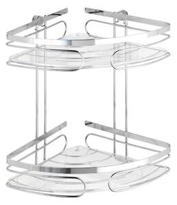 WENKO 20412100-Rohový regál PREMIUM EDELSTAHL 26,5x27,5 cm nerez/stříbrná
