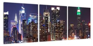 Panorama nočního města, obraz (90x30cm)