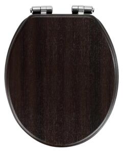 WENKO 22015100-WC sedátko WENGE 35,5x42,5 cm hnědá/stříbrná