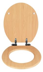 WENKO 22979100-WC sedátko NATURAL BEECH 35,5x42,5 cm hnědá/stříbrná