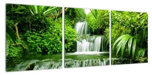 Vodopád v přírodě, obraz (90x30cm)