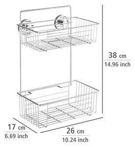WENKO 20889100-Regál VACUUM-LOC RUND STAH 26x38 cm lesk. chrom