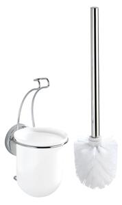 WENKO 20898100-WC štětka VACUUM-LOC MILAZZO 10x34 cm nerez/lesklý chrom/bílá
