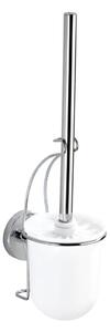 WENKO 20898100-WC štětka VACUUM-LOC MILAZZO 10x34 cm nerez/lesklý chrom/bílá