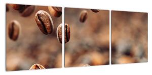Kávová zrna, obrazy (90x30cm)