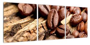 Kávové zrna, obrazy (90x30cm)