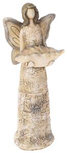Pítko anděl keramika krémově šedé 14,2x37,2x11,6cm