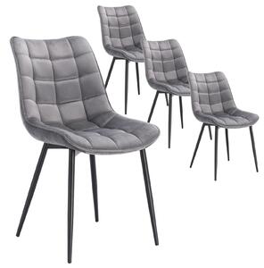 Jídelní židle - Židle - Židle s potahem imitujícím kůži - Kovové nohy - Ergonomický design - Protiskluzové podložky na nohou