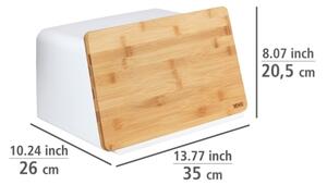 WENKO 54099100 - Chlebník KUBO 35x26,5 cm bílá/hnědá