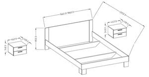 Ložnicová sestava ERA - skříň (20), postel 160 + 2x noční stolek (51), komoda (26), dub monastery/dub monastery-černý