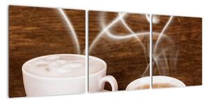 Kávové šálky - obrazy (90x30cm)