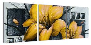 Obraz žluté květiny (90x30cm)