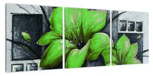 Obraz zelené květiny (90x30cm)