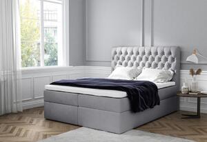 Čalouněná postel boxspring TOMIO + topper, 160x200, jasmine 90