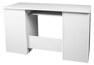 Psací stůl JANA, 124x74x50, bílá/černá lesk
