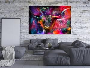Obraz - Colorful Bull (1 Part) Wide