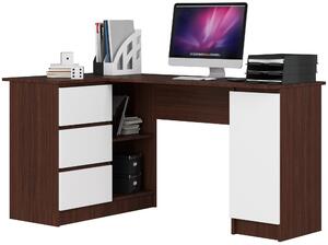 Moderní psací stůl SCYL155L, wenge / bílý