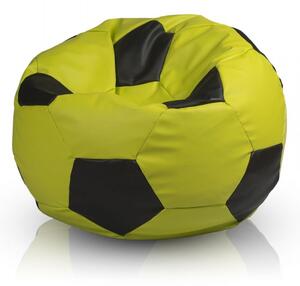 Sedací vak Fotbalový míč barevný vel.S - Eko kůže Limetka