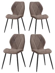 Sada čtyř jídelních židlí - Židle - Kuchyňská židle - Skandinávský minimalistický design - Barva: kaštanová