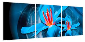 Abstraktní obraz květin (90x30cm)