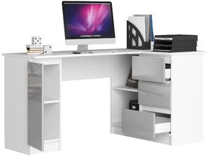 Moderní psací stůl SCYL155P, bílý / metalický lesk