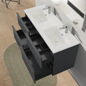 Toaletní stolek LAVOA 120 cm s dvojitým umyvadlem - možnost volby barvy