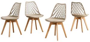 Jídelní židle – skandinávský design – potah z umělé kůže – barva khaki