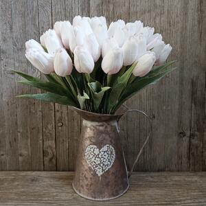 Tulipán umělý bílo růžový jemně bělený 44cm cena za 1ks