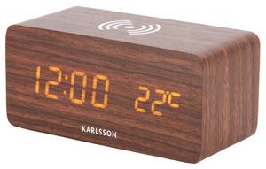 LED budík-hodiny 5933DW Karlsson s nabíječkou smartphonů 15cm