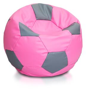 Sedací vak Fotbalový míč barevný vel.S - Eko kůže Šedá