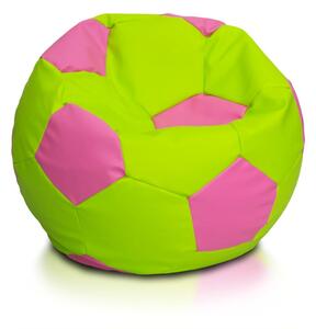 Sedací vak Fotbalový míč barevný vel.S - Eko kůže Růžová