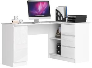 Moderní psací stůl SCYL155P, bílý / bílý lesk