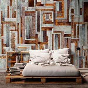 Fototapeta - Labyrinth of wooden planks
