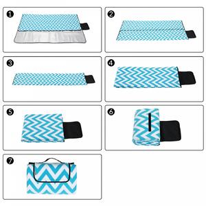 Goleto Pikniková deka voděodolná 200 x 200cm | modro-bílá