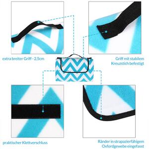 Goleto Pikniková deka voděodolná 200 x 200cm | modro-bílá