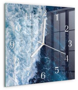 Skleněné hodiny Oceánské vlny zskb-30x30-00091026