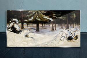 Obraz na skle Obraz na skle Zima v lesní munch