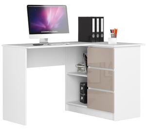 Moderní psací stůl HERRA124P, bílý / capuccino lesk