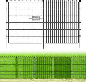 Kovová brána do zahrady, skládající se z 10 panelů (75 x 81 cm) s 11 fixačními tyčemi, síťka pro výběhy, ohraničení spodní části a ochrana jezírka