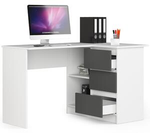 Moderní psací stůl HERRA124P, bílý / grafit