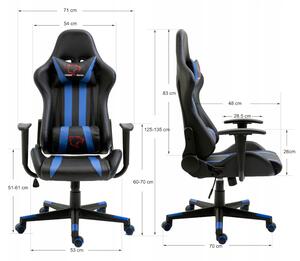 Kancelářská židle KORAD FG-33, 71x125-135x70, modrá/černá