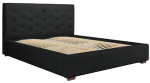 Černá látková postel MICADONI SERI 140 x 200 cm