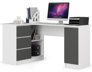 Designový psací stůl ROMAN155L, bílý / grafit