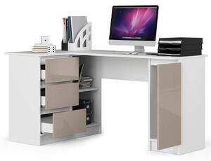 Designový psací stůl ROMAN155L, bílý / capuccino lesk