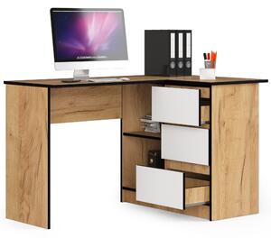 Moderní psací stůl HERRA124P, dub Craft bílý