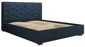 Modrá látková postel MICADONI SERI 160 x 200 cm