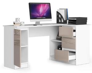 Designový psací stůl ROMAN155P, bílý / capuccino lesk