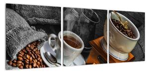 Zátiší s kávou - obraz (90x30cm)