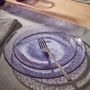 Fialový skleněný talíř Kave Home Rori 26,3 cm