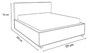 Postel ROYAL L1 s roštem a matrací Comfort 14 cm, bílá sosna skandinávská/dub divoký